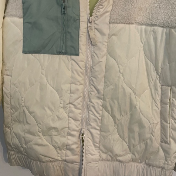 Universal Thread Full Zip Sherpa Nylon Jacket Cream Teal - Picture 7 of 14